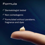 Dermatologist-tested, non-comedogenic skincare formula drop on fingertip - Vos Collection